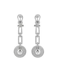 Lustre of London - White Art Deco Drop Earrings - Lyst