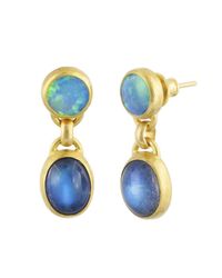 Gurhan - Blue Amulet Hue Double Drop Earrings - Lyst