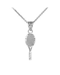 QP Jewellers - Metallic Diamond Tennis Racket Charm Pendant 9kt White Gold - Lyst