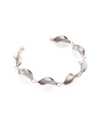 Collette Waudby - Metallic Forged Leaf Link Silver Bracelet - Lyst