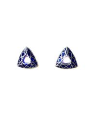 Toosis - Sapphire Blue Triangle Geometric Sterling Silver Earrings With Enamel - Lyst