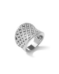 Lustre of London - Multicolor White Lattice Curve Ring - Lyst