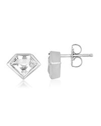 Julie Lamb - Metallic Metropolis Crystal Clear Stud - Lyst