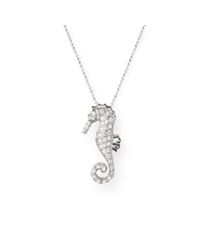 J.Herwitt - Metallic Large Seahorse Pendant White Gold - Lyst