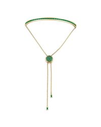 Borgioni - Metallic Baguette Toggle Bracelet Yellow Gold And Emeralds - Lyst