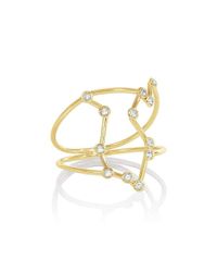 JESSIE V E - Metallic Yellow Gold Aquarius Star Sign Constellation Ring - Lyst