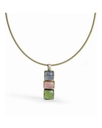 Julia Lloyd George - Metallic Blue, Pink And Green Tourmaline Pendant - Lyst