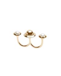 Eshvi - Metallic Astro Double Ring - Lyst