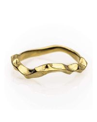 Rachel Helen Designs - Metallic 9kt Fairtrade Yellow Gold Shaped Briar Rose Wedding Ring - Lyst