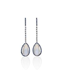 Mara Hotung - Metallic Moonstone & Sapphire Earrings 18kt White Gold - Lyst