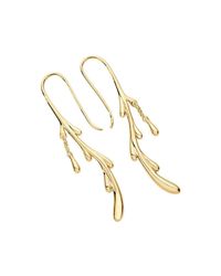 Lucy Quartermaine - Multicolor Dropping Shepherds Crook Earrings Gold Plated - Lyst