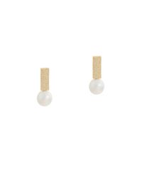 Bridget King Jewelry Multicolor Diamond Tile With Pearl Earrings