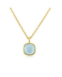 Auree Jewellery - Yellow Gold Plated Brooklyn Blue Topaz Necklace - Lyst