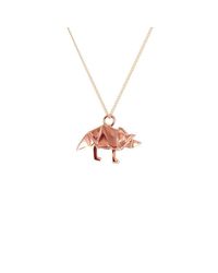 Origami Jewellery - Multicolor Sterling Silver & Pink Gold Mini Triceratop Origami Necklace - Lyst