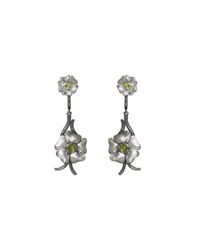 Luke Goldsmith - Metallic Silver Bohemian Peridot Flower Drops - Lyst