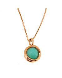 Maree London - Metallic Rose Gold Aqua Jade Necklace - Lyst