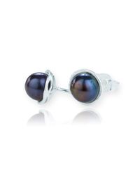 Lavan - Blue Silver And Peacock Stud Earrings - Lyst