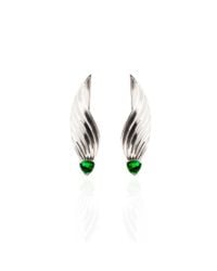 Jane North - Multicolor Sway Swirl Stud Earrings In Sterling Silver With Emerald Coloured Trillion Glass - Lyst