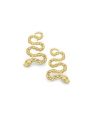 London Road Jewellery - Metallic Kew Serpent Yellow Gold Drop Earrings - Lyst