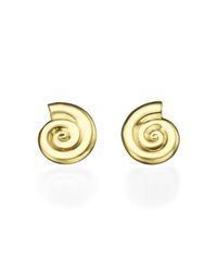 Ayalla Joseph - Metallic Shells Earrings Yellow Gold With Diamonds - Lyst