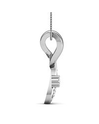Diamoire Jewels - Metallic 14kt White Gold Ribbon Nature Inspired Hand-set Diamond Pave Pendant - Lyst