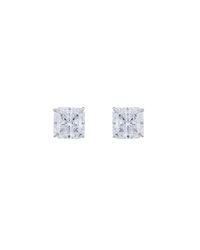 Fantasia by Deserio - Multicolor 14kt White Gold 5ct Princess Stud Earrings - Lyst