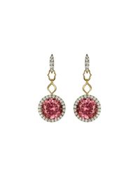 Anahita Jewelry - 18kt Yellow Gold And Pink Tourmaline Statement Drop Earrings - Lyst