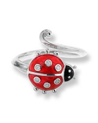 Nicole Barr - Metallic Silver Ladybug Ring - Lyst