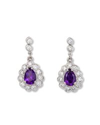 Katherine LeGrand Custom Goldsmith - Purple Edwardian Style Amethyst Pear Drop Earring - Lyst