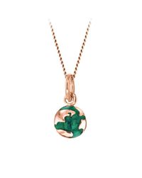 True Rocks - Mini Gold Plated Silver & Green Enamel Revolving Globe Pendant - Lyst
