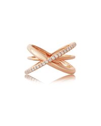 Jooal - Multicolor Entwined Ring In Rose Gold And Diamonds - Lyst