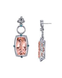 Dallas Prince Designs - Multicolor "hollywood Blush" Earring With Morganite And Diamonds - Lyst