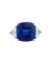 Fantasia by Deserio - Blue Sapphire Cushion Cut Ring - Lyst