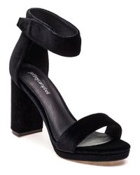 Jeffrey Campbell - Lindsay-pl Black Velvet Sandal - Lyst