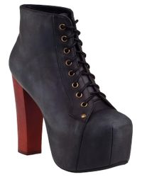 Jeffrey Campbell - Lita Ankle Boot Distressed Black Leather - Lyst