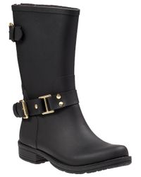 Colors Of California - Biker Zip Rain Boot Black Rubber - Lyst