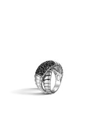 John Hardy | Classic Chain Overlap Ring With Black Sapphire | Lyst