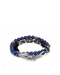 John Hardy | Blue Classic Chain Silver Hook Station Leather Bracelet | Lyst