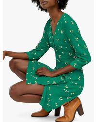warehouse green verity ditsy floral dress