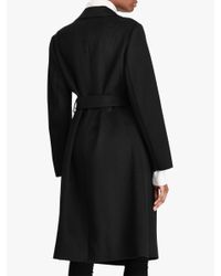 Ralph Lauren Lauren Wool Blend Wrap Coat In Black Lyst