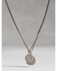John Varvatos | Metallic Hematite Beaded Necklace With Coins for Men | Lyst