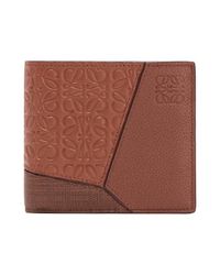 Loewe Leather Brown Calfskin Puzzle Bifold Coin Wallet for Men - Lyst