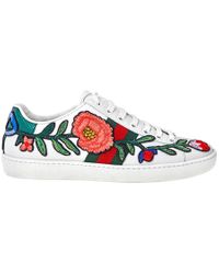 Gucci floral tennis shoes Clearance