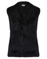 Yves Salomon Black Hooded Fur Gilet