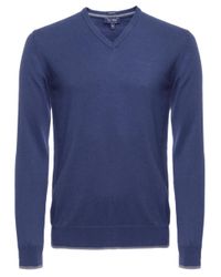 Armani Jeans Blue V-neck Sweater for men