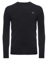 Vivienne Westwood Black Crew Neck Orb Jumper for men