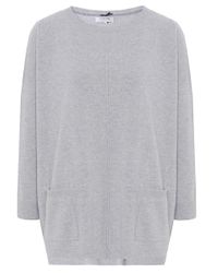 Cocoa Cashmere Gray Cashmere Pocket Sweater