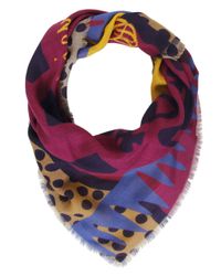 Vivienne Westwood Purple Abstract Multi Print Scarf