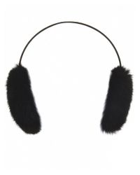 Yves Salomon Black Rabbit Fur Ear Muffs