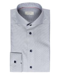 Eton of Sweden Blue Slim Fit Contrast Button Shirt for men